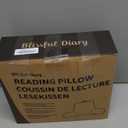 Blissful Diary Reading Pillow, Backrest Pillow with Shredded Memory Foam for Adult & Children, Designed for Bed and Couch Sitting Up, Includes Arms, Pockets and Washable Cover, Light Gray