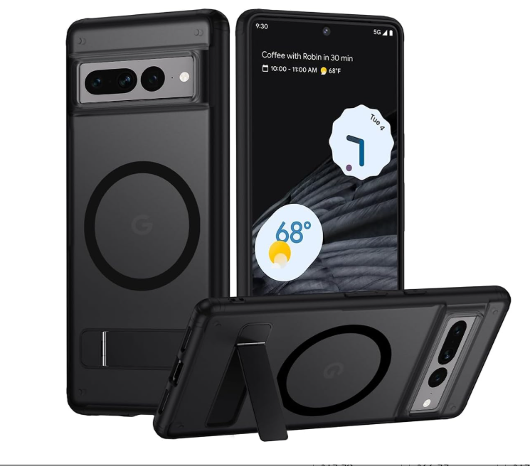 TIANNIUKE Magnetic Case for Google Pixel 7 Pro, Built-in Kickstand Compatible with MagSafe,Slim Fit Shockproof Protective Phone Case for Pixel 7 Pro Case,Black