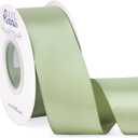 Ribbli Dusty Sage Satin Ribbon Double Faced Satin 1-1/2 Inch x Continuous 25 Yards-Sage Green Ribbon for Gift Wrapping Crafts Wedding Decoration Bows Bouquet Floral Arrangement
