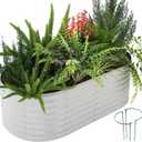 ZFHgarden Galvanized Metal Planter Round Raised Garden Bed Kit for Gardening Outdoor Galvanized Planter Outdoor 1PC Gray 6X3X2FT, 6x3x2FT1pcs