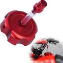 Fuel Cap CNC Billet Gas Tank Cap with Anti-Leak Vent Tube Fits for 50cc 70cc 90cc 110cc 125cc Coolster TaoTao Kazuma Sunl JCL Roketa ATV Quad 4 Wheeler-Red