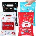 Blosssound 48 Pcs Nurses Gift Bags Nursing Candy Bags Small Loot Bag 6.5 x 9.8 in Bulk Plastic Thank You Nurses Goody Treat Bag Party Favor Bag for Medical Appreciation Week Grad Supplies