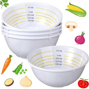 Nuogo 4 Pcs Portion Control Bowl Measuring Bowls Food Measuring Cups Portion Control Containers For Adults Weight Loss Bariatric Diabetes Healthy Eating(Classic Style)