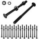JMIATRY 20 Set 1/2 x 6 Inch Black Carriage Bolt Kit 1/2 x 6 Inch Galvanized Carriage Bolt Set for Fastening Accessories, Includes 20 Bolts, 20 Washers, and 20 Nuts (1/2” Dia, 6” Length)