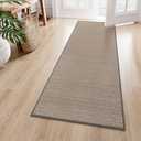 Lahome Noe Farmhouse Kitchen Runners Non Skid Washable 6ft, Carpet Runners for Hallway Entryway Indoor, Neutral Non Slip Non Shedding Floor Carpet for Entry Bathroom, Grey