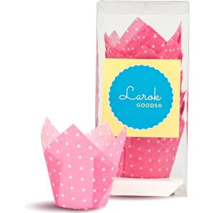 Tulip Baking Cupcake Liners: 100 Liner Count Cupcake and Muffin Wrappers (Pink Polka)