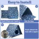 Fhiny Stray Cats Shelter, Waterproof Outdoor Cat House Foldable Warm Pet Cave for Winter Wild Animal Tent Bed Anti-Slip Kitten Cave for Feral Cat Dog Puppy Weatherproof (M, Blue)