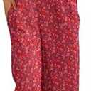 Himosyber Women's Summer Boho Jumpsuits Casual Wide Leg Bib Overalls Floral Print Patchwork Rompers with Pockets Size XL