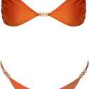 Women's Triangle Bikini Set Tie Solid Sexy Thong Cheeky Two Piece Swimsuit Bathing Suit (S)