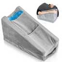 Buryeah Gray Arm Elevation Pillow with 2 Pockets, Soft Ergonomic Support Pillow for Elbow Rest Wedge Broken Arm Elbow Gifts with High Density Foam for Recovery Sleeping (Plush Material)