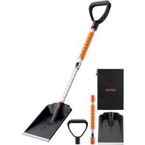 Lightweight Snow Shovel for Driveway, Extendable Snow Shovel for car with Thickened Aluminum Handle and Blade, Portable and Multifunctional for Cars, Snowmobiles, Camping and Emergency