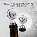 2 x TRIBELLA Wine Stoppers 1 Pack - Stainless Steel LOVE Wine Bottle Stopper with Silicone Seal, Reusable Beverage Preserver,Keeps Wine Fresh, Premium Bottle Sealers, Gifts for Her Holiday Gift Set