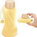 Collapsible Water Bottles,650ml,Leak Proof,Reuseable BPA Free Silicone Foldable Water Bottles,Durable Lightweight for Travel Gym Camping Hiking,Compact Size Portable Sports Water Bottle (Yellow)