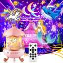 One Fire Night Light Projector for Kids,315 Lighting+15 Films+15 Music Baby Sound Machine,360Rotate+Remote+Dimmable Ceiling Star Projector for Kids Room Decor,Unicorn Toys Birthday Gifts for Girls (Pink)