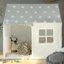 Play Tent for Kids Tent Large Playhouse Indoor Tent for Toddler Play House Tents Children Play Tent Toys for Boy Girl Birthday House Gift (Grey Star)