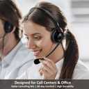 2.5mm Phone Headset for Office Landline Corded Telephone Headset with Noise Cancelling Microphone Wired Call Center Headphones for Panasonic KX-TGEA20 KX-TCA430 KX-TGE433 Cisco 303G 508G Uniden Vtech
