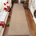 Boho 2x8 ft Runners for Hallways Extra Long Woven Washable Kitchen Runner Mat Rugs Non Slip, Soft Entryway Laundry Hall Floor Runner Carpet for Indoor Backdoor Bedroom Hallway Living Room, Brown