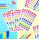 8 x 1200 Pack Foil Metallic Star Stickers, Holographic 10 Colors Small Star Stickers for Kids Reward, School, Home, Bar, DIY and Office Decoration, 0.6" Diameter