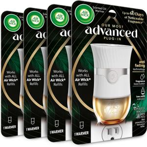 Air Wick Advanced Plug In Scented Oil Warmer, Advanced Gadget, Home Air Freshener, White (Pack of 4, Gadget Only, Refills Sold Separately)