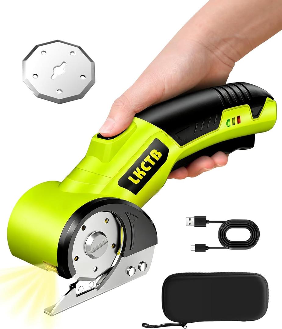 Electric Scissors, Cardboard Cutter, With LED Light, High-Efficiency Brushless Motor, 2800mAh Battery, Tungsten Steel Blade, Suitable for Cloth, Cardboard, Leather, Carpet
