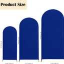 4ft,5ft,6ft Royal Blue Set of 3 Spandex Arch Backdrop Cover | Round Top,Double-Sided,Spandex Fitted Wedding Arch Covers for Party Wedding Birthday Ceremony Event Banquet Decoration.