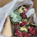 Peony Artificial Flowers, Faux Peonies Hydrangea Eucalyptus Bouquet 12 Packs Silk Vintage Realistic Peony Floral Arrangement for Vase Wedding Centerpiece Table Home Party Decor-Burgundy