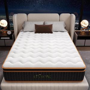 King Mattress 12 Inch, Hybrid Mattress King Size Bed in a Box, Memory Foam and Individual Pocket Springs, Edge Support, Motion Isolation & Pressure Relief, Medium Firm, 365-Night Trial