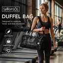 Black XL Mesh Duffle Bag with Coin Purse Toiletry Bag, Everyday Gym Travel
Mesh duffel with adjustable shoulder strap, top handles, attached coin purse, and toiletries bag, ideal for gym, travel use
