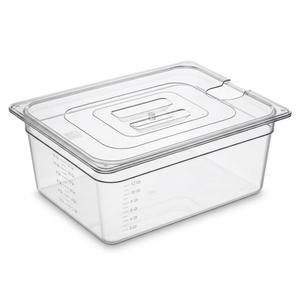 Polycarbonate Food Pans with Lids & Drain Rack, NSF Clear Plastic Food Prep & Buffet Pans for Restaurant, 26 qt
