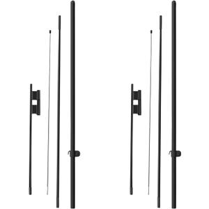 Heavy-Duty Outdoor Ground Stake Swooper Flag Pole Kit by BCB Print | 12ft Windless Stainless Steel Flag Pole Fits 8ft Feather Flag | Sturdy & Weather-Resistant for Business & Advertising