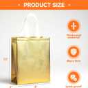 METAPRINT 15 Pcs Iridescent Glossy Gift Bags Medium Size, 8x4x10 Inch Holographic Reusable Gift Bags with Handles & Sturdy Base, Ideal for Birthday, Wedding