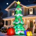 Dawdix 14FT Christmas Tree Inflatable Outdoor Decoration, Giant Christmas Inflatables Tree with 3 Gift Boxes, Lighted Christmas Decoration for Yard, Blow Up Xmas New Year Lawn Decor
