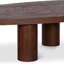 Meridian Furniture 291Brown-C Beekman Collection Art Deco Coffee Table with Solid Oak Wood, Brown Walnut Finish, 58" W x 30" D x 14" H, Brown