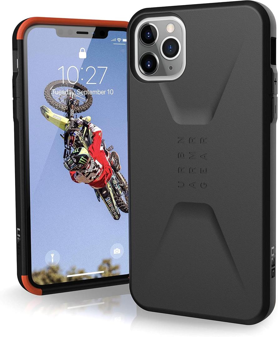 URBAN ARMOR GEAR UAG Designed for iPhone 11 Pro Max [6.5-inch Screen] Civilian Feather-Light Rugged [Black] Military Drop Tested iPhone Case
