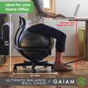 Gaiam Ultimate Balance Ball Chair with Swivel Base - Premium Exercise Stability Yoga Ball Ergonomic Chair for Home and Office Desk - Air Pump, Exercise Guide, 23 inches x 23 inches x 30 inches