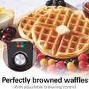 Hamilton Beach Belgian Waffle Maker with PFAS-Free Non-Stick Ceramic-Coated Plates, Browning Control, Indicator Lights, Stainless Steel (26081)