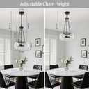 13.78 Inch Black Farmhouse Glass Pendant Lights