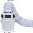 VIWINVELA 3 IN 1 Indoor Dryer Vent Kit Filter Bucket for Electric Dryers with 4-Inch by 5-Feet Double Layer Proflex Duct (White)