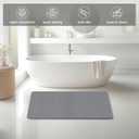 THMINS Extra Large Stone Bath Mat, 36''x24'' Non-Slip Diatomaceous Earth Stone Bath Mat, Super Absorbent Quick Drying for Bathroom, Easy to Clean, 35.4x23.6''