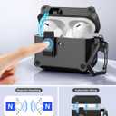 TiMOVO Case for Airpods Pro 3 (2025) with Secure Lock Clip, Automatic Pop-up Full Drop Protective Hard Cover for Apple AirPod Pro 3rd Generation with Climbing Hook & Cleaning Kit, Black