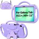 AVAWO Kids Case for Samsung Galaxy Tab A11+ Plus/A9+ Plus 11 Inch Case, with Strap, Shockproof Lightweight Handle Stand 2026/2023 Model with Lanyard, Light Purple