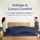 Cal King Size Flat Sheet - Hotel Quality Top Flat Bed Sheet Only - Ultra-Soft, Comfy, Breathable & Cooling - Fade & Wrinkle Free - Easy-Care, Stain & Shrink Resistant Bedding - Oeko-Tex - Navy Blue
