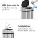 iTouchless 24 Gallon Extra Large Touchless Sensor Trash Can, Commercial Stainless Steel, 91L, AbsorbX Odor Filter, Automatic Kitchen Bin for Home, Office, Restaurant, Lobby, Store