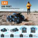 Eulogia RC Stunt Car for Boys 5-12, High Speed 360 Rotating, Drift 4WD Remote Control Car with Headlights, 2.4GHz Electric Rechargeable Race Stunt Toy Car for Boys Girls Birthday (Blue)