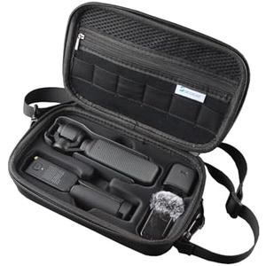 Skyreat Osmo Pocket 3 Case, Portable PU Storage Protective Bag for DJI Osmo Pocket 3 Creator Combo Accessories (Black)