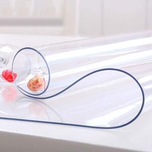 NECAUX Custom 46 x 83 Inch Clear Table Cover Protector, 1.5mm Thick Wood Grain Transparent Table Pad Non-Slip Tablecloth Plastic Protective Pad for Dining Room Table, Conference Table (Clear 1.5mm)