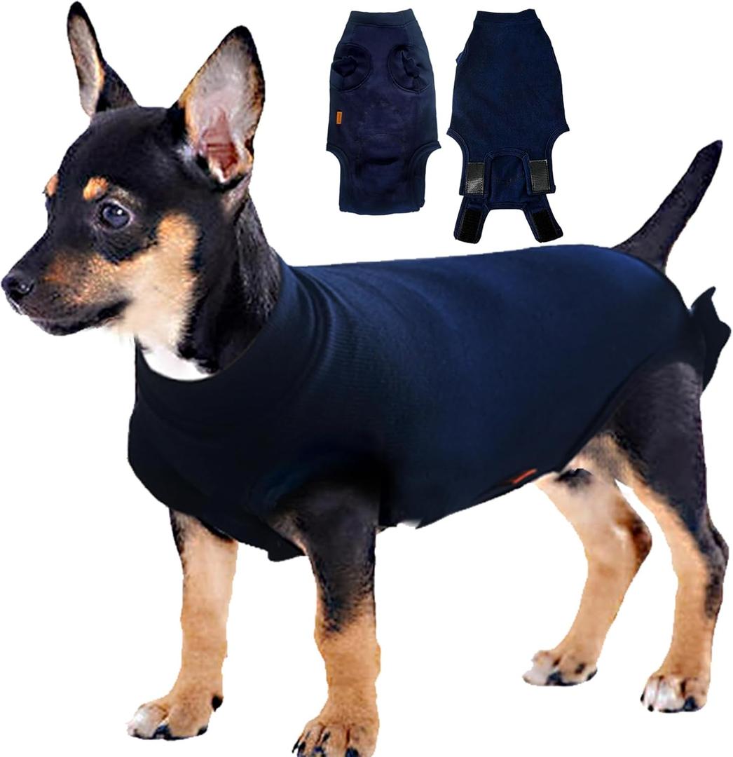 Dog Surgery Suit - Female & Male Dog Recovery Onesie After Spay/Neuter, Alternative Cone - Navy Blue, Small