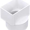 NDS 903 HIPS Offset Downspout Adapter, Connects 2X3-Inch Downspout to 3-Inch Sewer and Drain Pipe, White