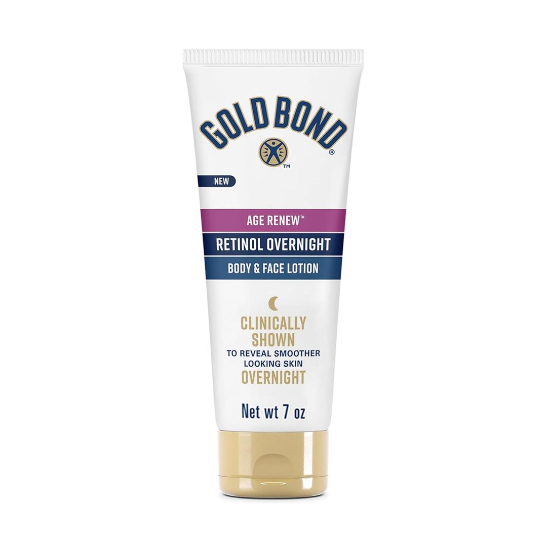Gold Bond Age Renew Retinol Overnight Body & Face Lotion, Retinol Face and Body Lotion with Peptide Complex, 7 oz (7 Fl Oz (Pack of 1))