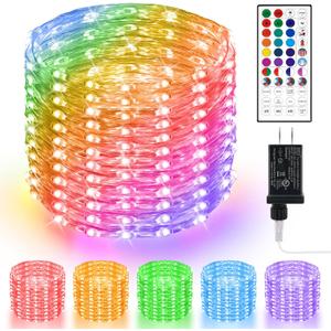 OMIKA 80ft Fairy Lights Plug in with Remote, 24 Colors 196 Modes Color Changing String Lights Dimmable, 240 LED Twinkle Lights with Timer for Outdoor Party Bedroom Indoor Christmas Halloween Dcor